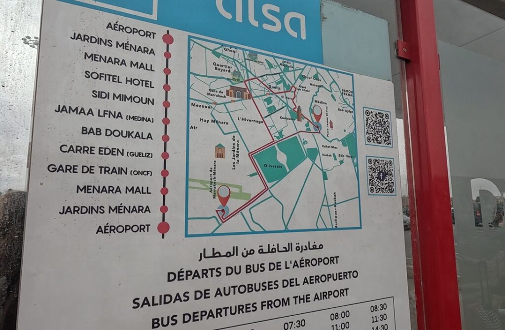 マラケシュL19番線の路線図