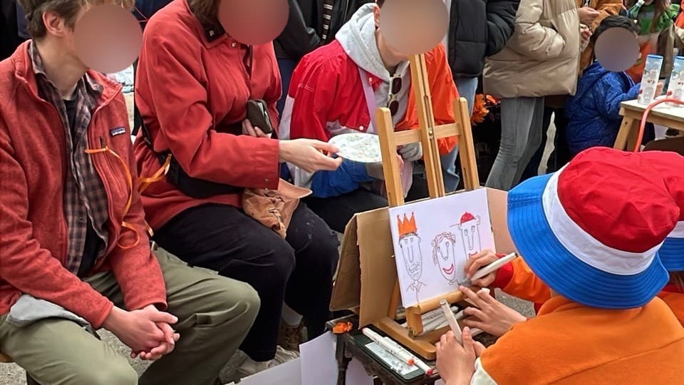 フォンデル公園の似顔絵出店